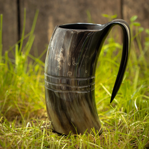 Mug en corne de buffle Viking - Fait main, écologique - Authentique récipient médiéval pour bière, ale et eau - Cadeau pour homme - Product Image 5