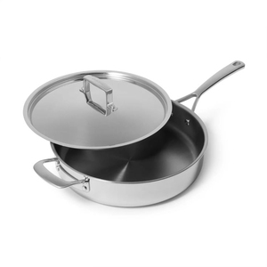 Modern Stainless Steel Frying <b>Pan</b> with Lid Heavy Duty Deep Frying <b>Pan</b> <b>Induction</b> Compatible & Oven Safe Kitchen Cookware - Product Image 1