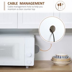 Mobile dispensa da cucina moderno bianco con pensile e piano d'appoggio per forno a microonde - Product Image 6