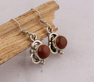 Natural Sunstone <b>Earrings</b> <b>925</b> Sterling <b>Silver</b> Handmade Jewelry Supplier Wholesale Round Sunstone Gemstone Drop <b>Earrings</b> Women - Product Image 4