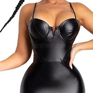 Robe de soirée en cuir pour femme, nouvelle collection, qualité supérieure, prix raisonnable, meilleur prix. - Product Image 4