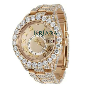 ผู้ส่งออกอินเดีย KRIARA นาฬิกาข้อมือผู้ชายสแตนเลสประดับเพชรโมอิสซาไนต์ นาฬิกาหรูหราพร้อมสแตนเลสคุณภาพพรีเมียม - Product Image 1