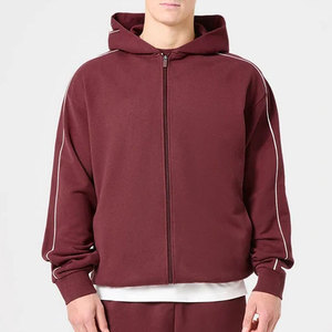 Sudadera con capucha de hombros caídos, de gran gramaje (500 g/m²), talla grande, con forro, para hombre, con cremallera completa, ropa al por mayor de alta calidad, sudaderas streetwear - Product Image 6