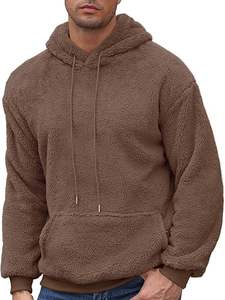 <b>Mens</b> <b>Hoodie</b> <b>Sherpa</b> Fuzzy Soft Casual Sweatshirts Long Sleeve Classic Pullover Drawstring Hooded Outwear - Product Image 2
