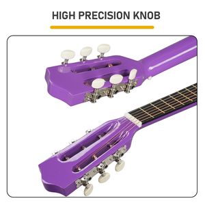 Set Chitarra Acustica per Principianti con Chitarra Rotonda Viola da 30 Pollici, Plettri, Corde, Capotasto, Custodia, Accordatore e Tracolla - Product Image 3