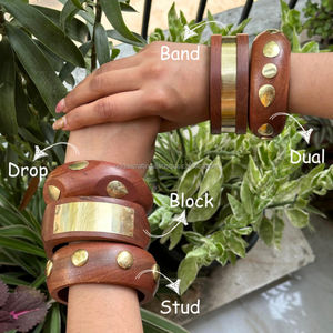 Polished Classic <b>Wooden</b> <b>Bangles</b> Set for Women | Standard Size Natural Finish Eco Friendly Bracelets for Daily Use and Gifting - Product Image 3