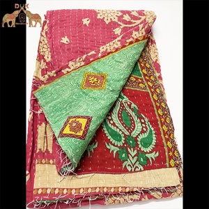 ผ้าห่มแบบโบราณ Kantha Old Sari,ผ้าห่มทำมือลายไม้แคนทา - Product Image 5