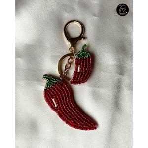 Llavero de palmera con cuentas, hecho a mano, con bordado tropical de cuentas, adorno para bolso, accesorio estético de verano - Product Image 3