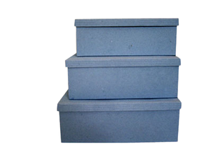 High Quality Handmade Recycled Cotton Denim Paper Cardboard Plain Blue Color Fancy Gift <b>Packing</b> <b>Box</b> For Festival - Product Image 1