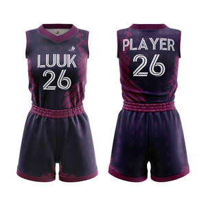 Tenues de basketball personnalisées imprimées par transfert thermique pour adultes, jeunes, filles et grandes tailles – Ensemble respirant et anti-humidité de haute qualité - Product Image 1