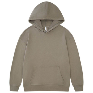 Sweat-shirt à capuche oversize pour homme, couleur unie, en molleton de coton, décontracté, pour l'automne, avec poches, coupe classique, style tricoté - Product Image 1