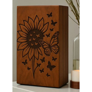 High Quality Wooden Urn Box for Memorial Storage Durable Wooden Urn for Ashes with Smooth Polish by AYAANS - Product Image 1
