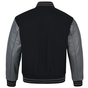 Chaqueta Universitaria de Béisbol Vintage para Estudiantes, Cuello Alto, Cuerpo de Lana, Color Blanco, Invierno, Unisex, Logotipo Frontal - Product Image 2