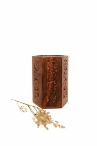 Portaplumas Cuadrado de Madera de Acacia, Florero de Mesa, Diseño Moderno Ajustable para Material de Oficina - Product Image 5