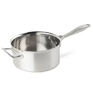 Durable stainless steel <b>sauce</b> <b>pan</b> designed for classic cooking methods with a thick base for efficient heat distribution - Product Image 1