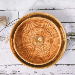 Plateau de service en rotin durable Organisateur de table écologique fait à la main Fournisseur en gros Logo personnalisé du Vietnam - Product Image 6