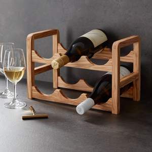 Porte-vin en bois décoratif pour cuisine, organiseur élégant de bouteilles de vin pour améliorer l'espace culinaire - Product Image 1