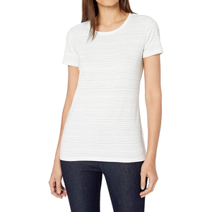 Camiseta Casual Ecológica Comprimida para Mujer, Diseño Personalizado, 100% Poliéster, Alta Calidad, Venta al Por Mayor, Cuello en V, Manga Corta - Product Image 1