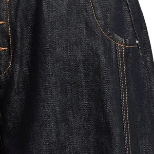 Pantalones Vaqueros Anchos de Mezclilla Azul Oscuro para Hombre, Cintura Alta, Corte Holgado, Cierre de Botones, Estilo Casual de Otoño - Product Image 5