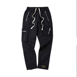 Black Men Cargo <b>Harem</b> Pants Drawstring Jogger <b>Trousers</b> Multi Pocket Casual Streetwear Men Windproof Training <b>Trousers</b> - Product Image 1
