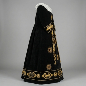 Premium Black Velvet Silk Elegant Gold Bullion Embroidered Church Statue Virgin Mary Vestment Gown for Women Summer Winter - Product Image 2