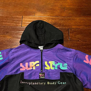 2025 Custom Men Canvas Quilted Windbreaker <b>Jacket</b> Stand Collar Front Zip Big Pockets <b>Surf</b> Style Two-Tone Colour Block Design - Product Image 3