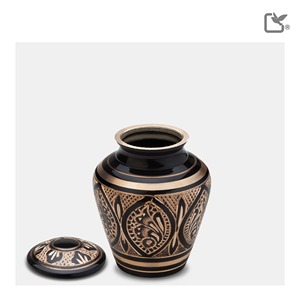 Black Cremation Urn with Gold <b>Butterfly</b> and Hands Design for Adult Funeral Urn Handmade Large Brass Memorial Urn With Lid - Product Image 4