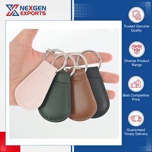Porte-clés en cuir PU de luxe, fabrication directe d'usine - Qualité supérieure, très résistants, taille personnalisée, design promotionnel, cadeaux en gros - Product Image 3