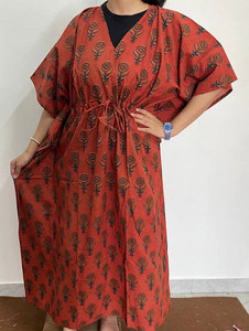 Vestido Kaftan Maxi de Algodón Estampado Cómodo para Mujer, con Corte Holgado y Estampados Vibrantes - Product Image 1