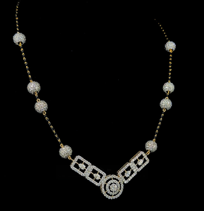 Collar de Diamantes Geométricos de Lujo Cultivados en Laboratorio en Oro, Cadena de Bolas de Diamantes de Diseño, Joyería Fina para Mujer - Product Image 4