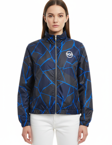 Chaqueta cortavientos verde transpirable con bolsillos con cremallera para mujer, forro polar, cremallera completa, para otoño, senderismo, actividades al aire libre, abrigo. - Product Image 1