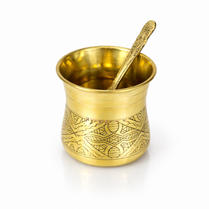 Copa de oro Panchapatra Panchpathiram Panchapalli para la adoración Pooja con cuchara, decoración artesanal - Product Image 5