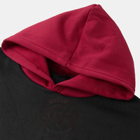 Sweat-shirt à capuche en coton épais pour homme, coupe oversize, épaules tombantes, avec doublure en polaire brossée, pour un style décontracté et urbain