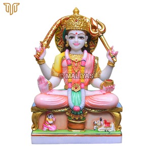 Sculpture en marbre Santoshi Mata |   Statue de Santoshi Maa et Murti de Santoshi Mata avec Trishul et épée |   MALIYAS Jaipur - Product Image 4