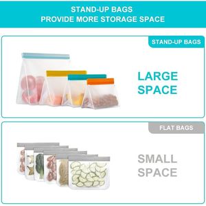 3 confezioni BPA Free Snack riutilizzabili sacchetti di plastica per alimenti a prova di perdite gallone congelatore e lavastoviglie sacchetti per il pranzo - Product Image 6