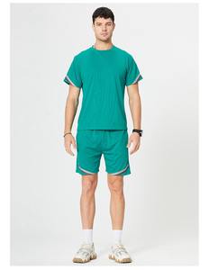 Ensemble de t-shirts d'été pour hommes, ensemble de vêtements de sport pour hommes en 2 pièces, tenue de sport personnalisée avec impression de marque, ensemble de shorts à manches courtes en 2 pièces pour hommes - Product Image 2