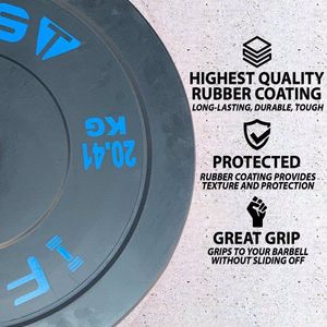 Discos de Peso para Pesas Olímpicas de 45 LB, 2 Pulgadas, con Inserto de Acero Recubierto de Goma, Juego de Discos para Levantamiento de Pesas - Product Image 4