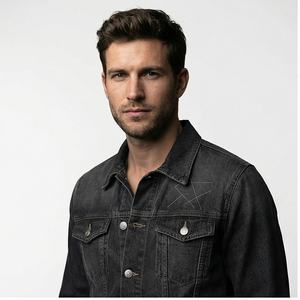Nouveau style veste en jean pour hommes et femmes veste en jean noir à épaules tombantes femmes dans toutes les tailles-veste en jean pour hommes - Product Image 1