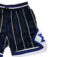Shorts de basketball à rayures fines en maille épaisse pour hommes, coupe confortable, tissu de qualité supérieure, vêtements de fraternité grecque