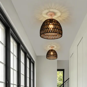 <b>Black</b> Nylon <b>String</b> Handwoven Pendant Lamp Bohemian Style Indoor Rope Hanging Lamp - Product Image 3