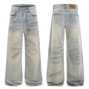 Mejor Oferta OEM Jeans Baggy de Pierna Recta de Cintura Alta con Logo Personalizado para Mujer, Ajuste Holgado, Diseño de Lazo Estilo High Street - Product Image 3