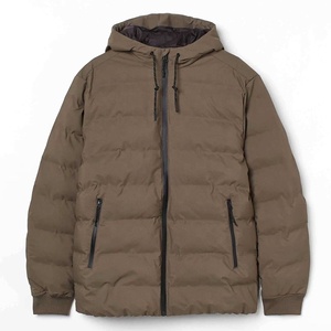 Blouson matelassé à capuche pour homme, coupe-vent, fermeture éclair, manteau d'hiver décontracté, couleur unie, rembourrage polyester, coupe régulière 2026 - Product Image 6