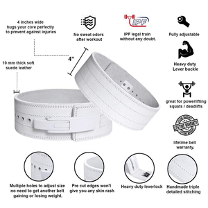 Adjustable Breathable Artificial Leather Waist Support <b>Belt</b> for Weight Lifting Strength Training Unisex with Buckle Closure - Product Image 2