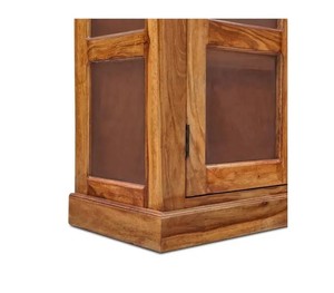 Indian <b>Wooden</b> Glass Front <b>Bookcase</b> Antique Storage Cabinet <b>Solid</b> Rosewood Display Cupboard for Home Office | Pindel Handicraft - Product Image 6