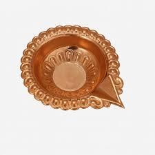 Diya de Cobre Puro para Pooja, Lámpara de Aceite Tradicional para el Hogar, Templo, Decoración Festiva - Product Image 6