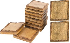 Ensemble de sous-verres en bois bohème faits à la main avec forme et diamètre personnalisés, lavables et non toxiques, boîte cadeau pour une utilisation en cuisine - Product Image 3