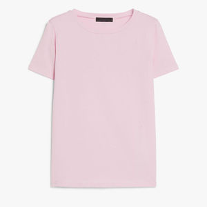 New Arrived Top 2026 Women's <b>Light</b> Pink O-<b>Neck</b> Short Sleeve T-Shirt 100% Cotton Jersey Casual Breathable Spring Summer Regular - Product Image 6