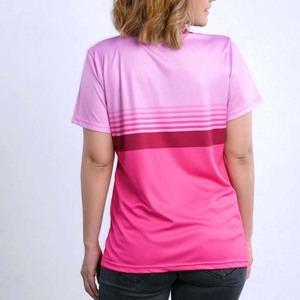 Meilleures ventes : T-shirt femme en coton tricoté 100 % de haute qualité, imprimé par transfert thermique, coupe ajustée, décontracté, respirant et à séchage rapide - Product Image 2