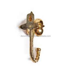 Art Design Brass Simple Look Wall Hanger Long Self Adhesive Coat Clothes Wall Wooden Hanger With 4 <b>Hook</b> Wall <b>Hook</b> - Product Image 6