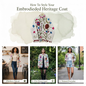 Chaqueta de Algodón Bordada con Flores Estilo Bohemio, Hecha a Mano, Manga Larga, Bolsillos Laterales, Calidad Premium, Abrigo Distintivo para Mujer - Product Image 4